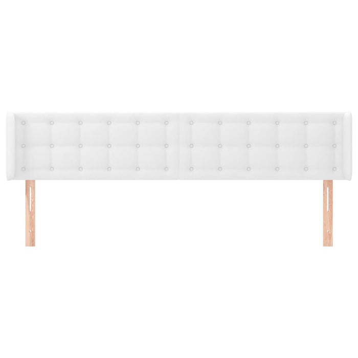 Tăblie de pat cu aripioare alb 183x16x78/88 cm piele ecologică WALTI