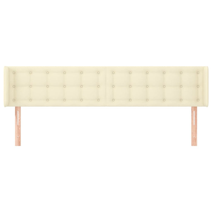 Tăblie de pat cu aripioare crem 183x16x78/88 cm piele ecologică - WALTI WALTI
