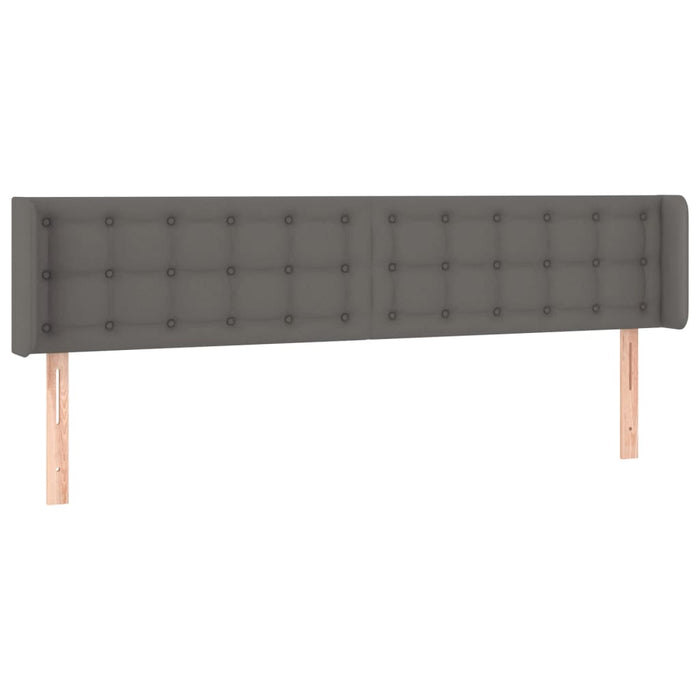 Tăblie de pat cu aripioare gri 183x16x78/88 cm piele ecologică - WALTI WALTI