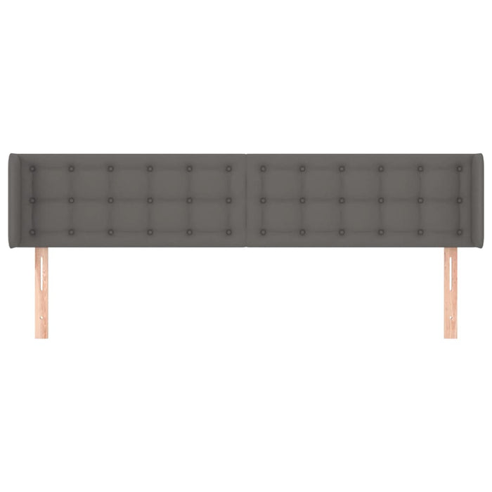 Tăblie de pat cu aripioare gri 183x16x78/88 cm piele ecologică - WALTI WALTI