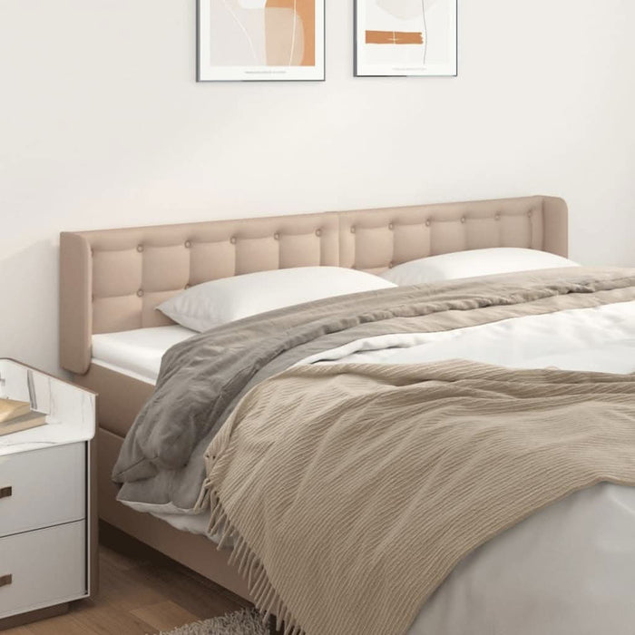 Tăblie pat cu aripioare cappuccino 183x16x78/88 cm piele eco - WALTI WALTI