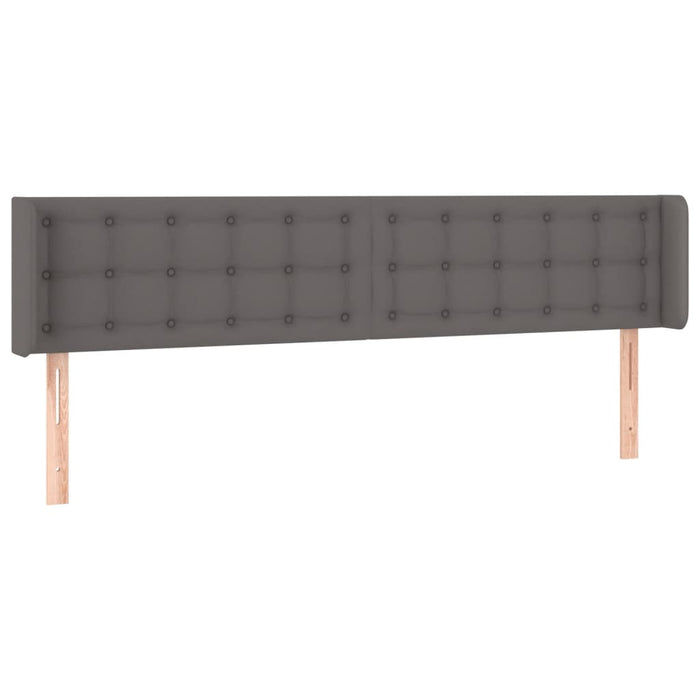 Tăblie de pat cu aripioare gri 203x16x78/88 cm piele ecologică - WALTI WALTI