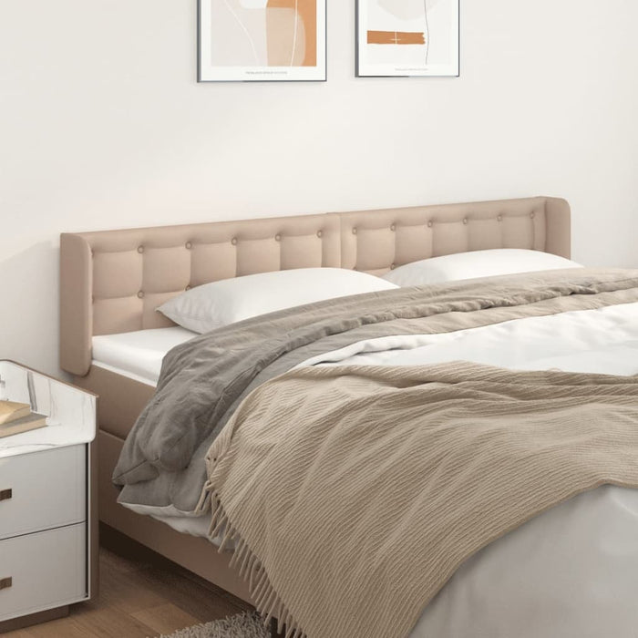 Tăblie pat cu aripioare cappuccino 203x16x78/88 cm piele eco WALTI