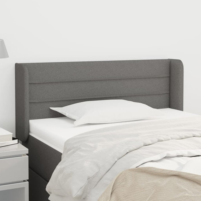 Tăblie de pat cu aripioare gri închis 83x16x78/88 cm textil - WALTI WALTI