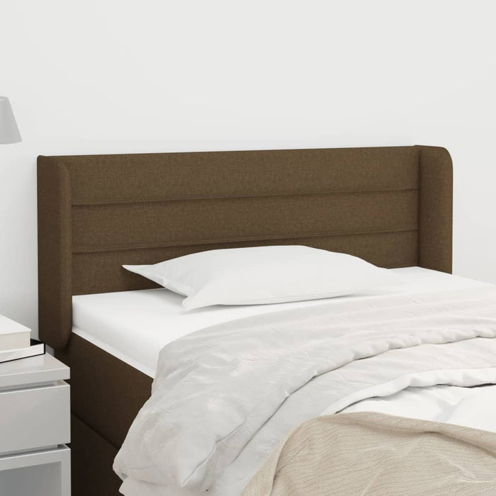 Tăblie de pat cu aripioare maro închis 103x16x78/88 cm textil - WALTI WALTI