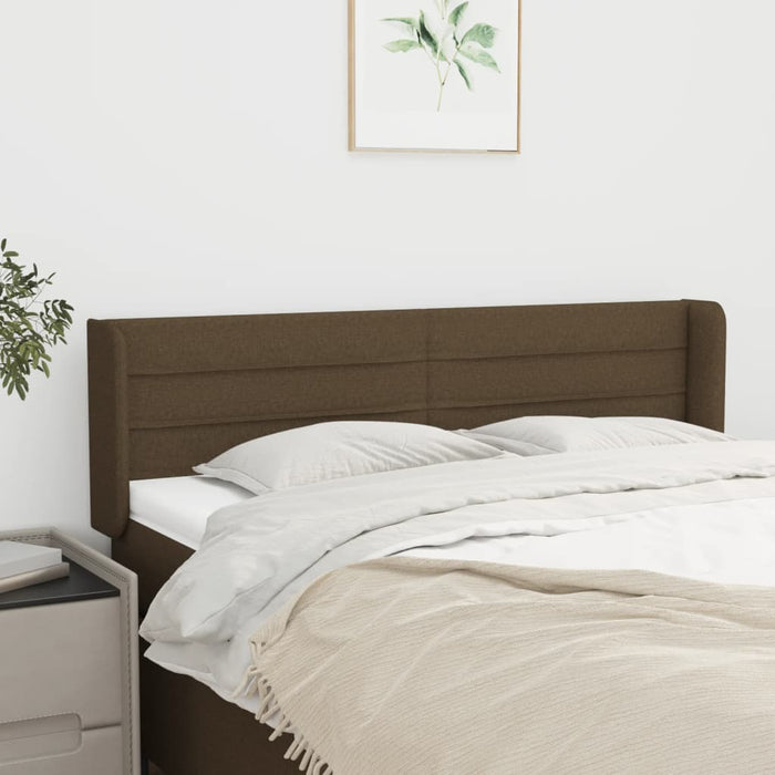 Tăblie de pat cu aripioare maro închis 147x16x78/88 cm textil - WALTI WALTI