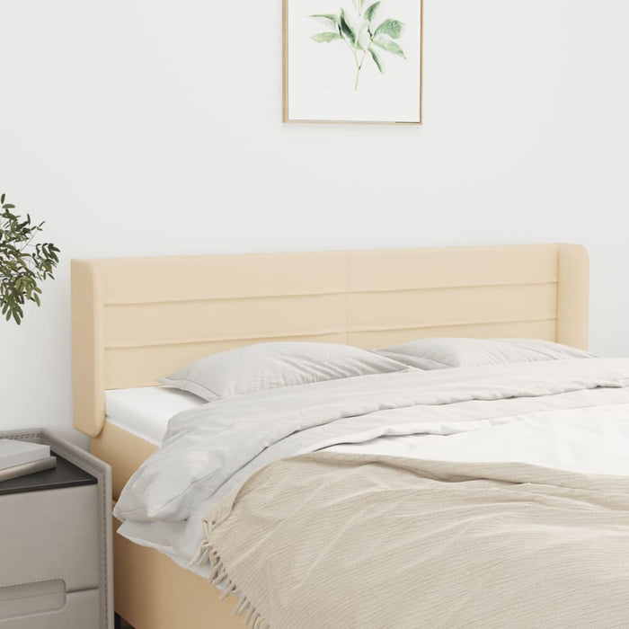 Tăblie de pat cu aripioare crem 147x16x78/88 cm textil WALTI