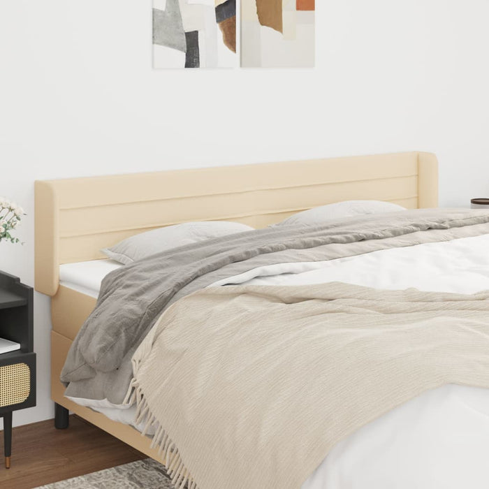 Tăblie de pat cu aripioare, crem, 183x16x78/88 cm textil - WALTI WALTI