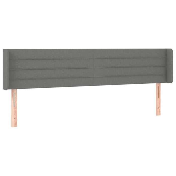Tăblie de pat cu aripioare gri închis 203x16x78/88 cm textil - WALTI WALTI