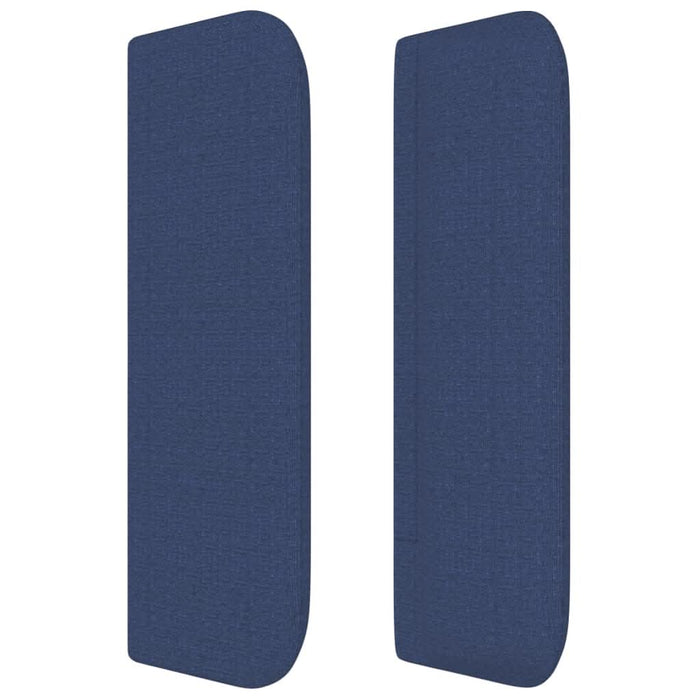Tăblie de pat cu aripioare, albastru, 203x16x78/88 cm textil - WALTI WALTI