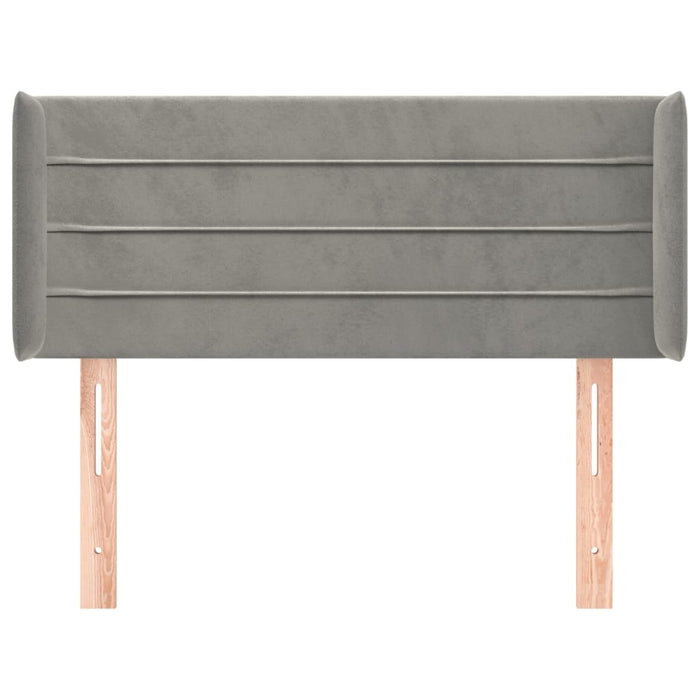 Tăblie de pat cu aripioare gri deschis 83x16x78/88 cm catifea WALTI