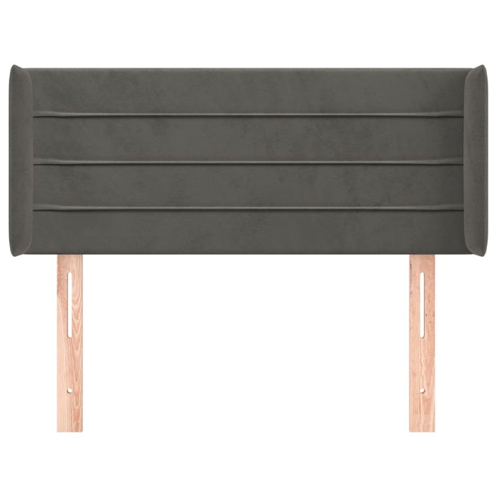 Tăblie de pat cu aripioare gri închis 83x16x78/88 cm catifea WALTI