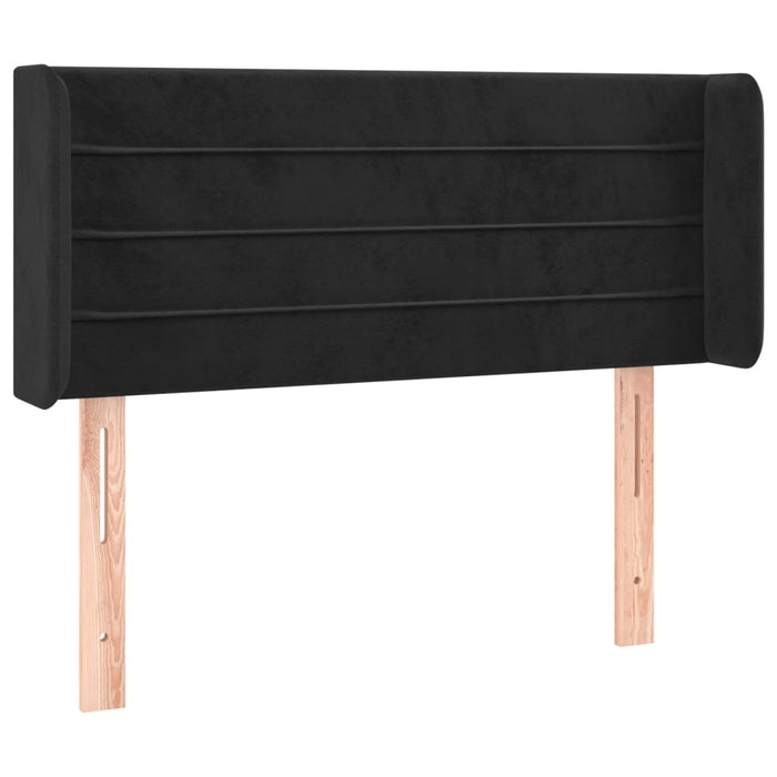 Tăblie de pat cu aripioare negru 83x16x78/88 cm catifea WALTI
