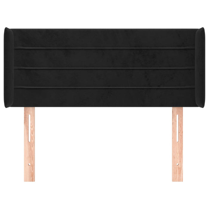 Tăblie de pat cu aripioare negru 83x16x78/88 cm catifea WALTI