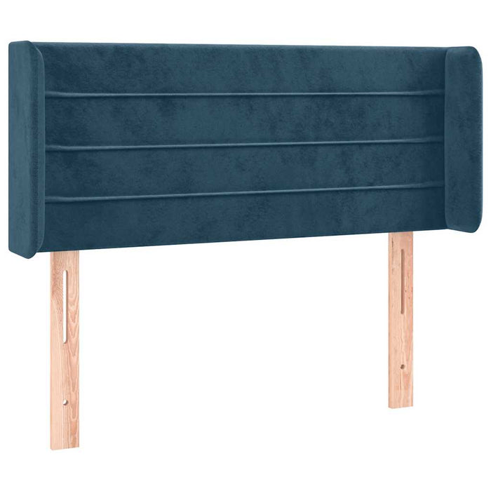 Tăblie pat cu aripioare albastru închis 83x16x78/88 cm catifea WALTI