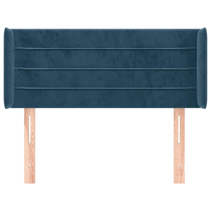 Tăblie pat cu aripioare albastru închis 83x16x78/88 cm catifea WALTI