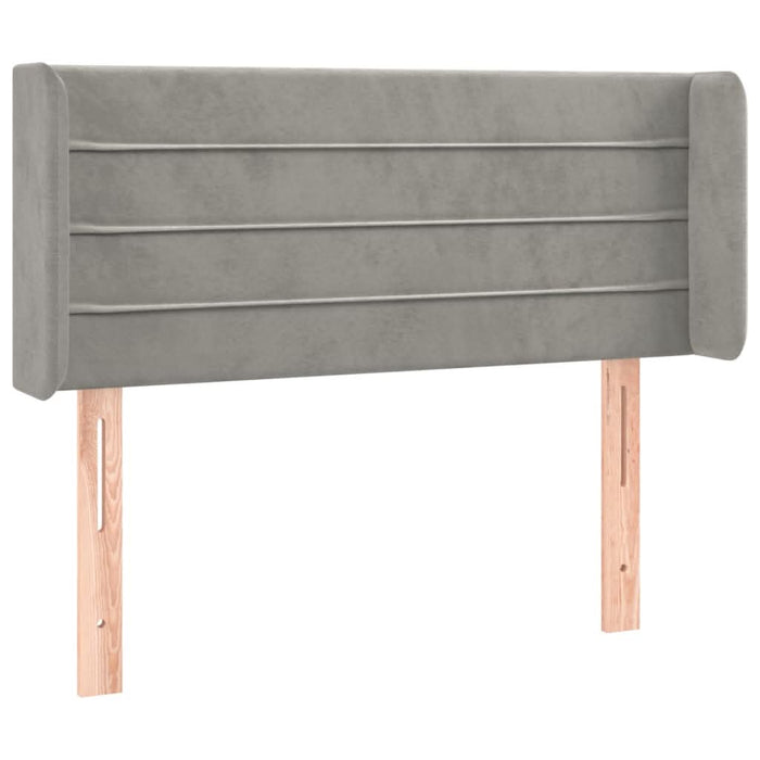 Tăblie de pat cu aripioare gri deschis 93x16x78/88 cm catifea - WALTI WALTI