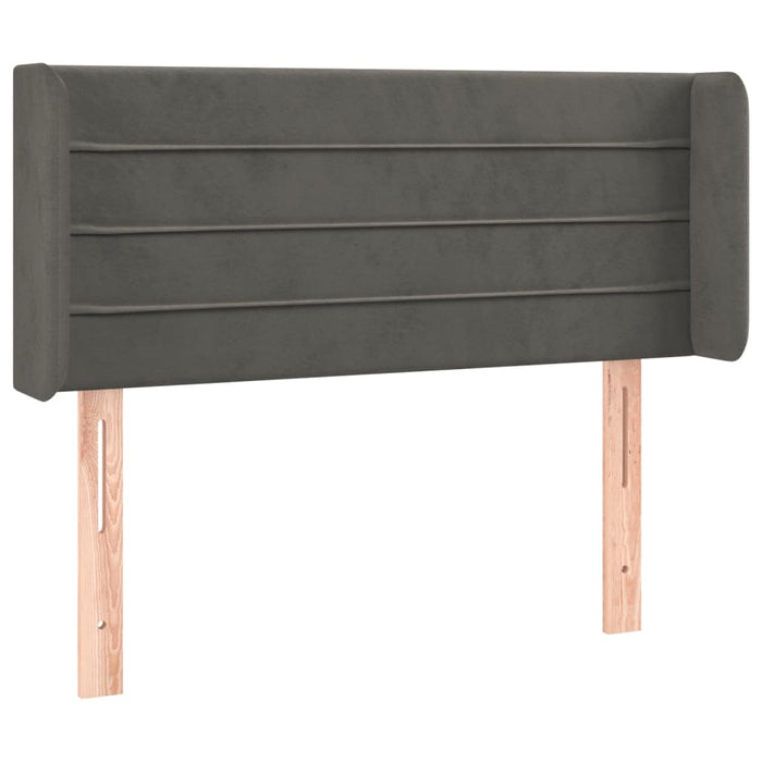 Tăblie de pat cu aripioare gri închis 93x16x78/88 cm catifea WALTI