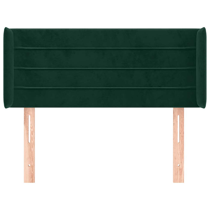 Tăblie pat cu aripioare verde închis 93x16x78/88 cm catifea WALTI