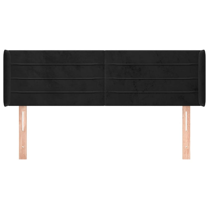 Tăblie de pat cu aripioare negru 147x16x78/88 cm catifea - WALTI WALTI