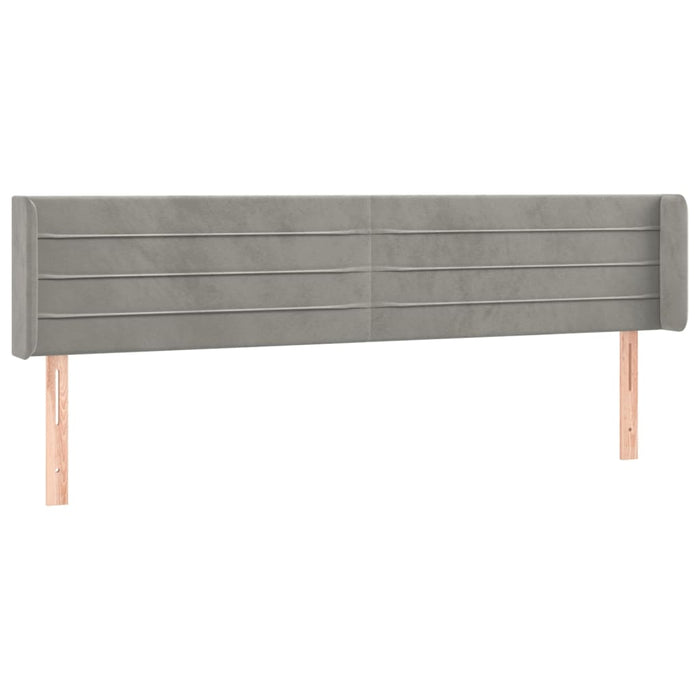 Tăblie de pat cu aripioare gri deschis 163x16x78/88 cm catifea WALTI