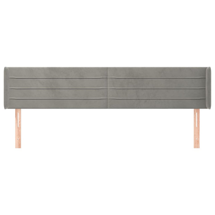 Tăblie de pat cu aripioare gri deschis 163x16x78/88 cm catifea WALTI
