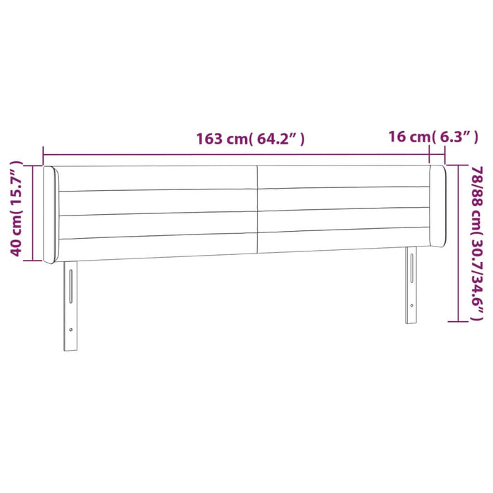 Tăblie de pat cu aripioare roz 163x16x78/88 cm catifea - WALTI WALTI