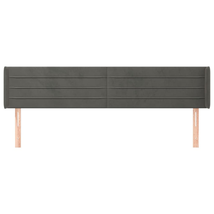 Tăblie de pat cu aripioare gri închis 183x16x78/88 cm catifea - WALTI WALTI