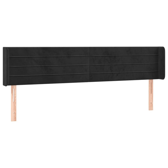 Tăblie de pat cu aripioare negru 183x16x78/88 cm catifea - WALTI WALTI