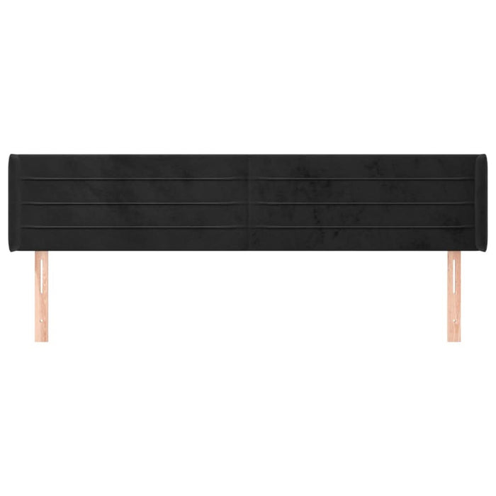 Tăblie de pat cu aripioare negru 183x16x78/88 cm catifea - WALTI WALTI