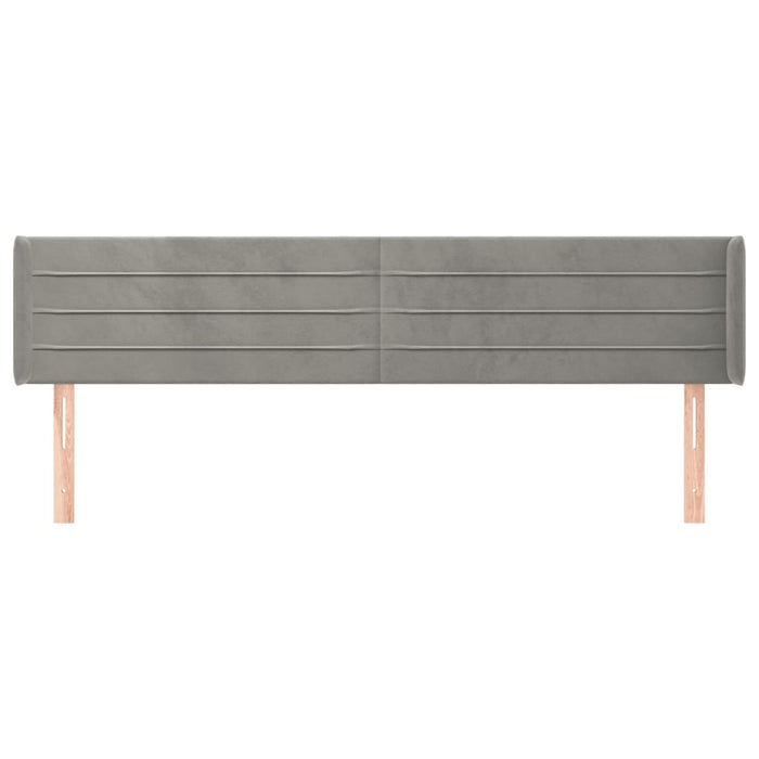 Tăblie de pat cu aripioare gri deschis 203x16x78/88 cm catifea WALTI