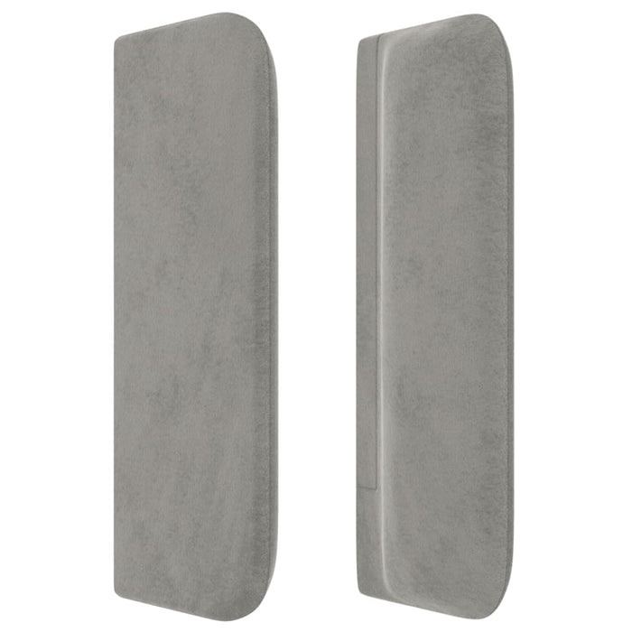 Tăblie de pat cu aripioare gri deschis 203x16x78/88 cm catifea WALTI