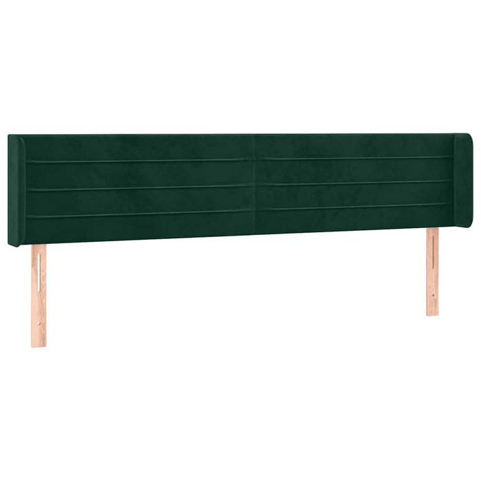 Tăblie de pat cu aripioare verde închis 203x16x78/88 cm catifea WALTI