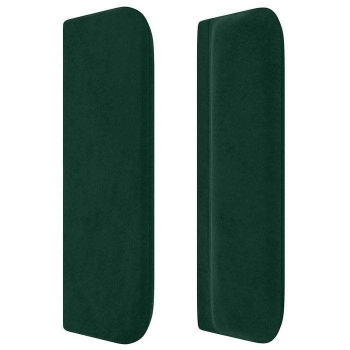 Tăblie de pat cu aripioare verde închis 203x16x78/88 cm catifea WALTI