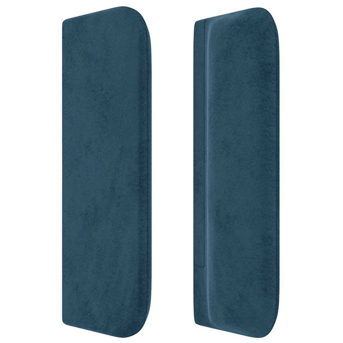Tăblie pat cu aripioare albastru închis 203x16x78/88 cm catifea WALTI