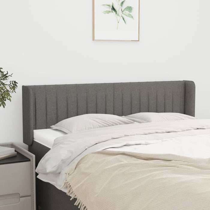 Tăblie de pat cu aripioare gri închis 147x16x78/88 cm textil - WALTI WALTI