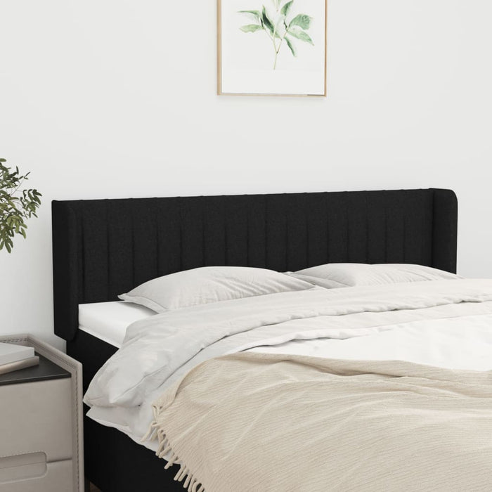 Tăblie de pat cu aripioare negru 147x16x78/88 cm textil - WALTI WALTI