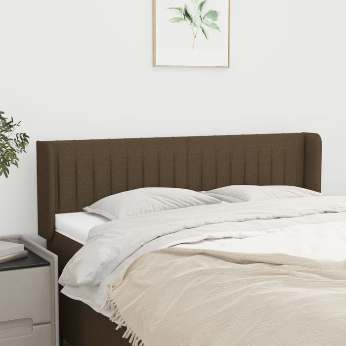 Tăblie de pat cu aripioare maro închis 147x16x78/88 cm textil - WALTI WALTI