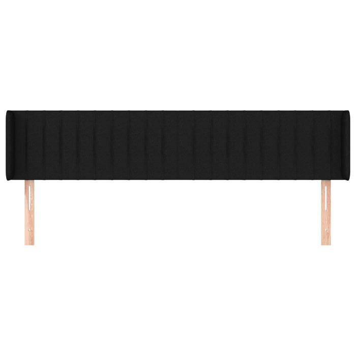 Tăblie de pat cu aripioare negru 163x16x78/88 cm textil - WALTI WALTI