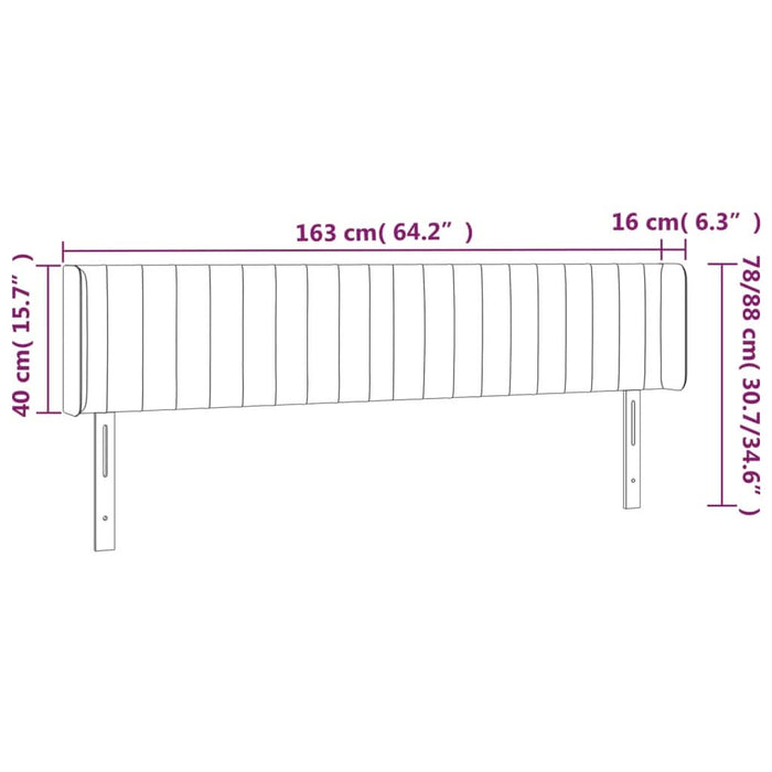 Tăblie de pat cu aripioare crem 163x16x78/88 cm textil - WALTI WALTI