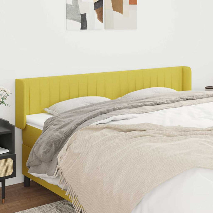 Tăblie de pat cu aripioare verde 163x16x78/88 cm catifea WALTI