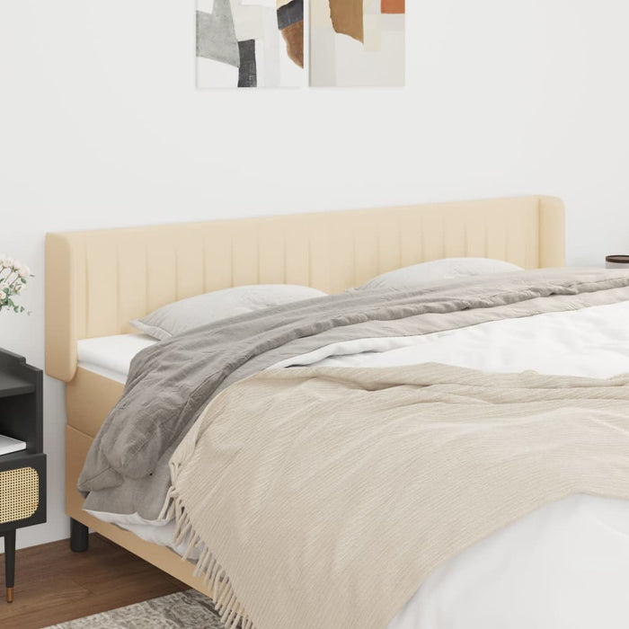 Tăblie de pat cu aripioare, crem, 183x16x78/88 cm textil WALTI