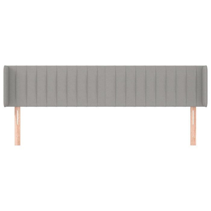 Tăblie de pat cu aripioare gri deschis 203x16x78/88 cm textil WALTI