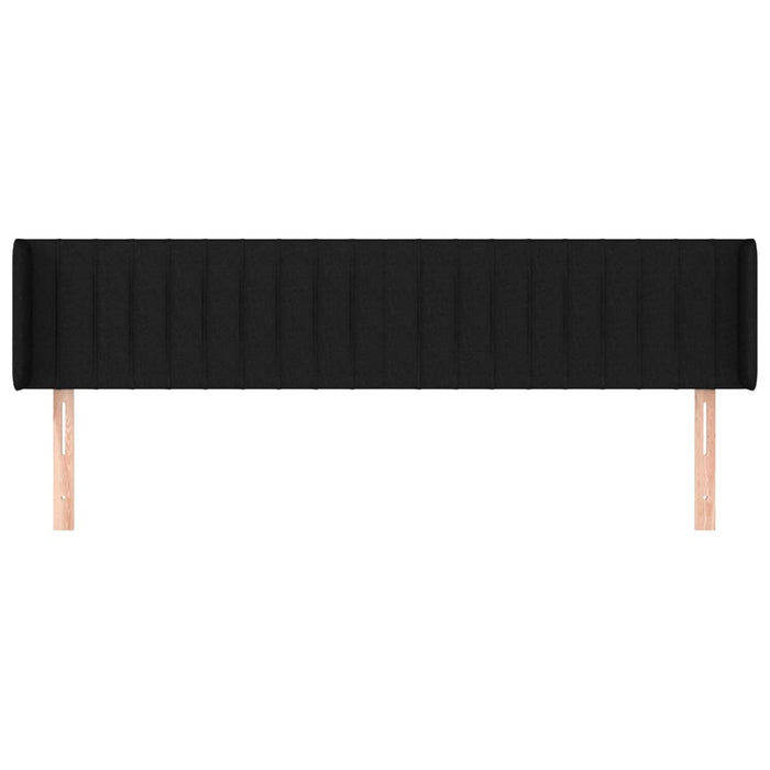 Tăblie de pat cu aripioare negru 203x16x78/88 cm textil - WALTI WALTI