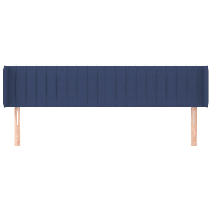 Tăblie de pat cu aripioare, albastru, 203x16x78/88 cm textil WALTI