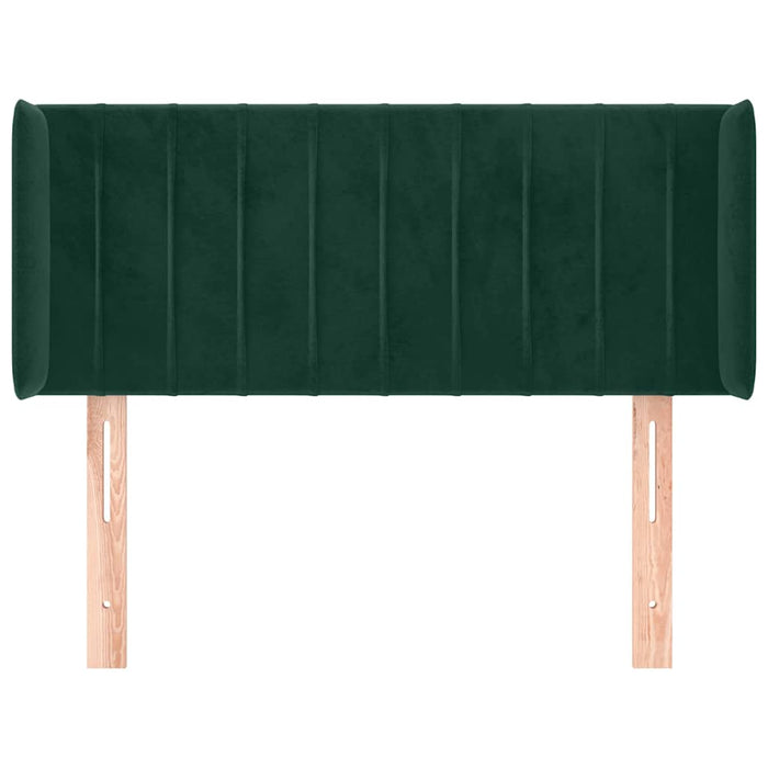 Tăblie pat cu aripioare verde închis 83x16x78/88 cm catifea WALTI