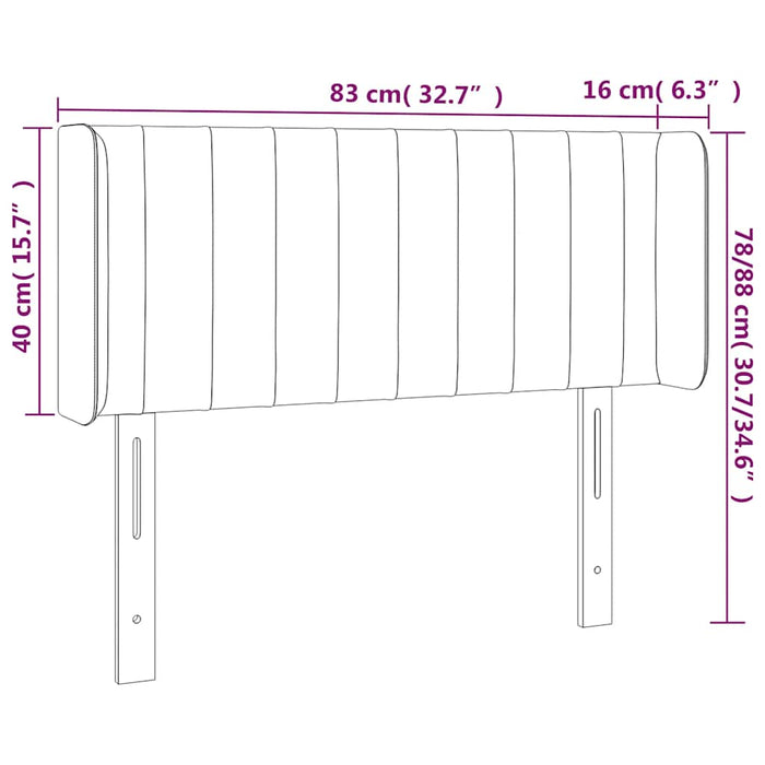 Tăblie pat cu aripioare verde închis 83x16x78/88 cm catifea WALTI