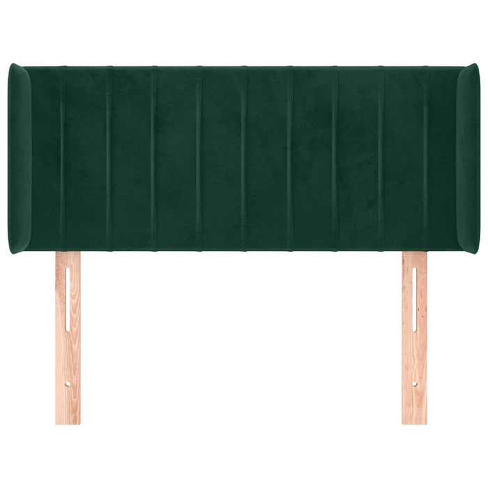 Tăblie pat cu aripioare verde închis 93x16x78/88 cm catifea WALTI