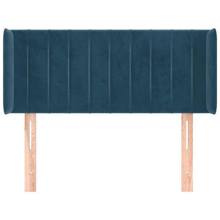 Tăblie pat cu aripioare albastru închis 93x16x78/88 cm catifea WALTI
