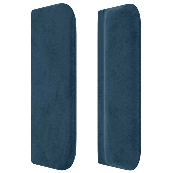 Tăblie pat cu aripioare albastru închis 93x16x78/88 cm catifea WALTI